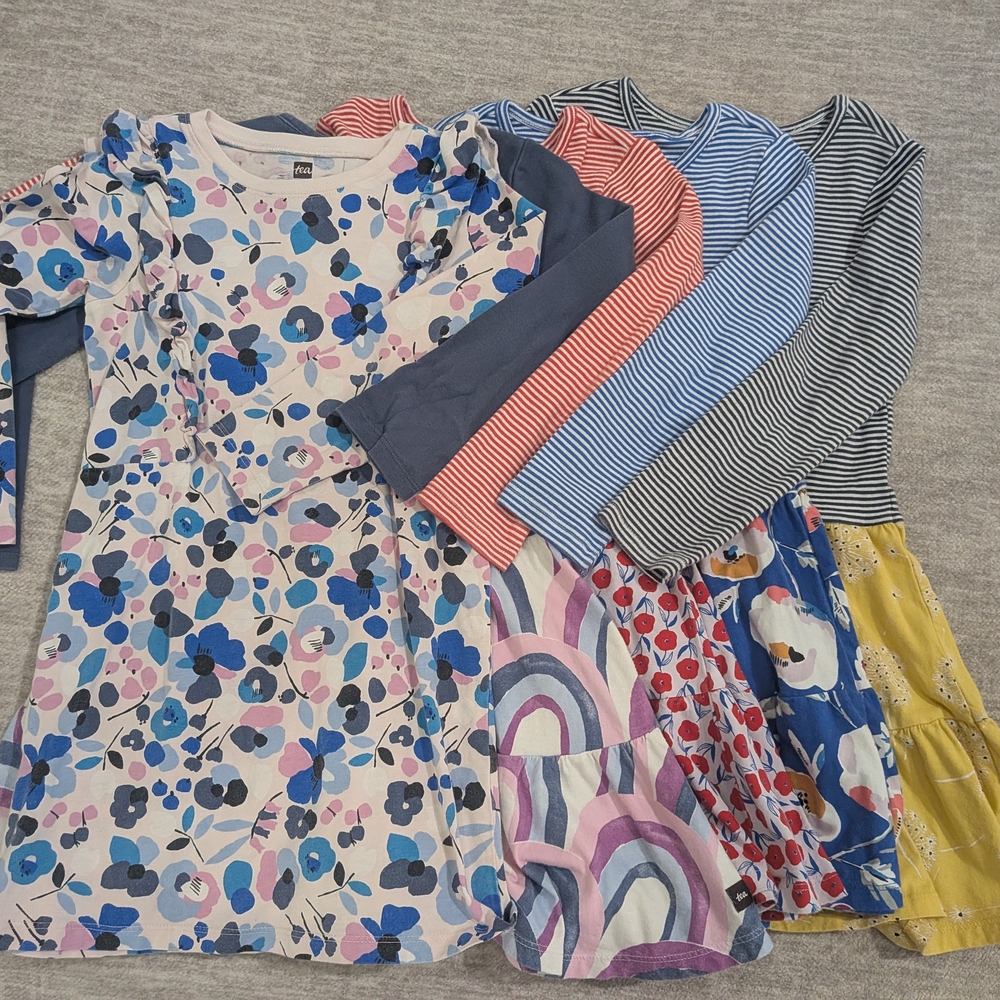 Tea Collection Floral and Striped Kids Dress Set